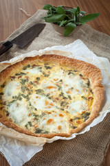 Quiche with ham and sage