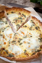 Quiche with ham and sage