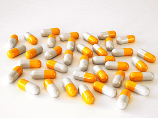 medical capsules isolated on white background
