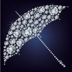 Open umbrella made from diamonds - 47483349