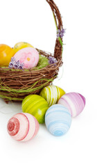 Colorful painted easter eggs