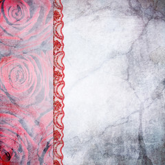 Border of roses and lace. Background for the photo book