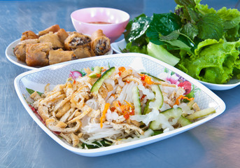 Vegetarian food in Thai style with fresh vegetable