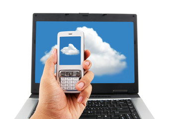 Cloud computing with mobile phone