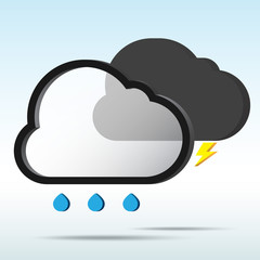 Abstract 3D weather speech bubble .
