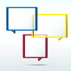 Abstract 3D speech bubble background.