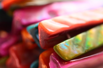 Abstract background of colorful bracelet stones