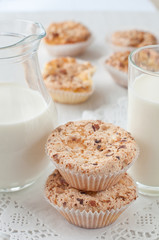 homemade muffins with milk