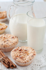 homemade muffins with milk
