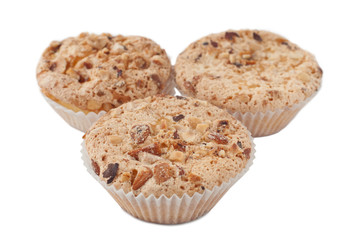 homemade muffins with nuts and mandarins