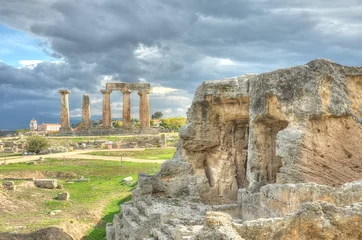 Deurstickers Rudnes Columns and ruins on the Island of Delos, Greece