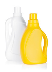Plastic bottles of cleaning products