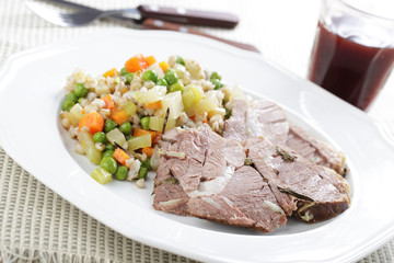 Lamb meat with ragout