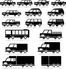 Vector Retro Vehicles Icon Set