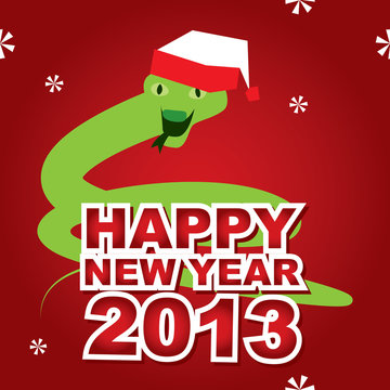 New Year Card with a snake
