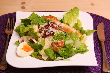 Salat mit Putenstreifen