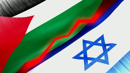 Palestine Israel conflict concept animation.