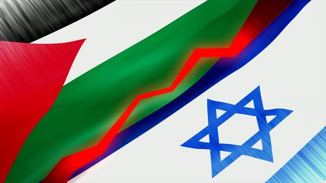 Palestine Israel conflict concept animation.
