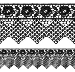Black openwork lace seamless border.