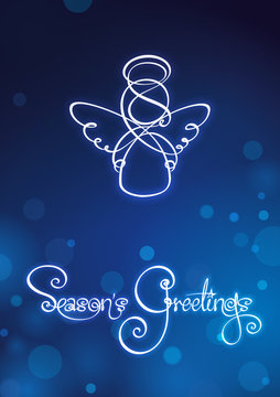 Seasons Greetings & Angel Card EPS has red blue & green versions