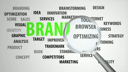 Magnifier passing over brand and related keywords