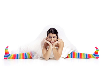 Happy fun bride