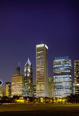 Cityscape of Chicago at the night time