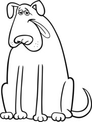 big dog cartoon illustration for coloring book