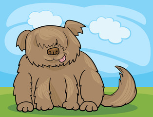 Sheepdog shaggy dog cartoon illustration