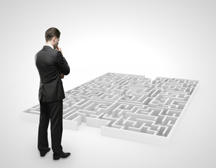 businessman and labyrinth