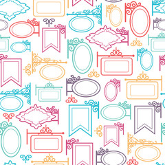 Vector street signs seamless pattern background with hand drawn