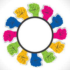 closed hand show the unity vintage