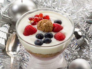 fruit dessert on christmas table