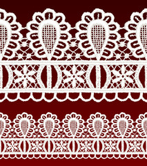 White openwork lace seamless border.