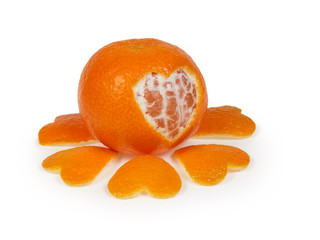tangerine with heart