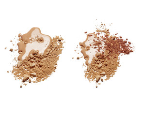 close up of a make up powder on white background