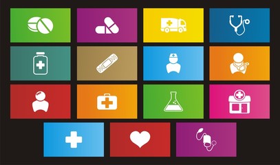 medical metro style icons