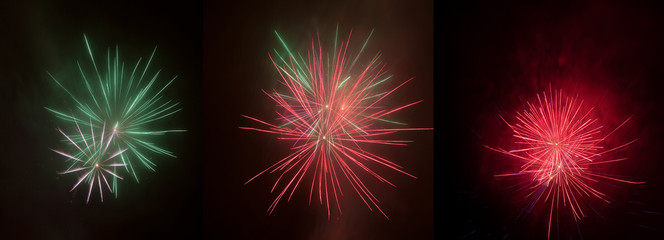 colorful firework at night