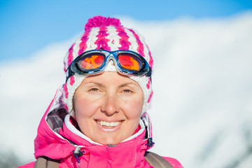 Young woman in a ski wear