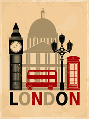 Fototapeta premium Vintage London Poster