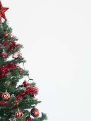 christmas tree border isolated on white
