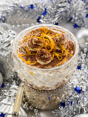 orange dessert over christmas table