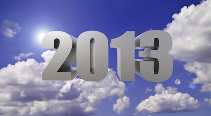 Naklejka na ściany i meble 2013 ,new year text on sky