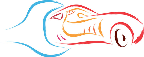 car fix, auto repair service symbol