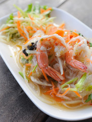 Thai vermicelli and seafood dress salad