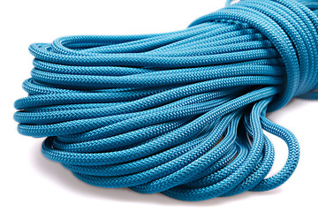 Blue rope isolated on white