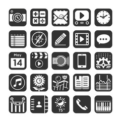 Application  icons for smartphone and web. Vector illustration.