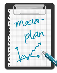 Klemmbrett Masterplan Diagramm
