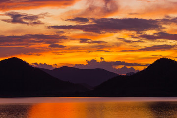 Sunset over the mountain