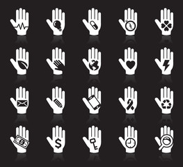 Hand concept icons. vector set2. vector illustration. More hand